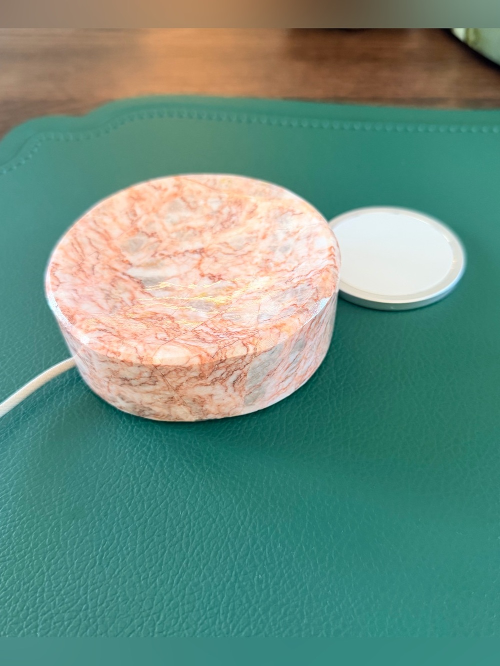 And Jacob Brand Pink Marble Cable Holder